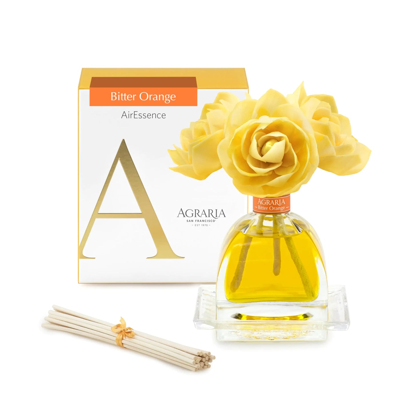 Agraria PetiteEssence Bloem- en Rietgeurverspreider Set 50 gram Handgemaakte Sola Bloem Botanische Geurverspreider voor Thuis Geurolie Diffuser Cadeauset