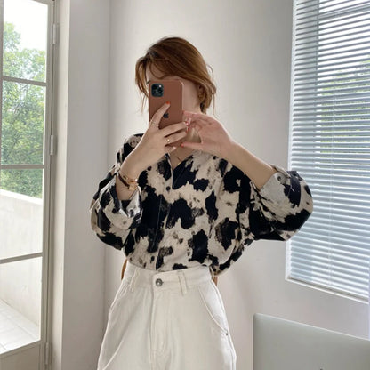 Kemeja Tie-Dye Lengan Panjang